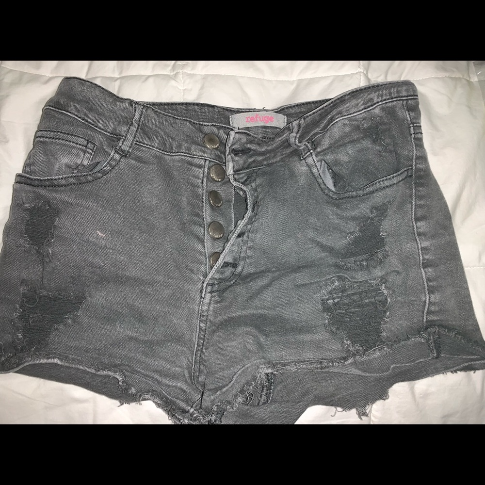 Grey jean shorts